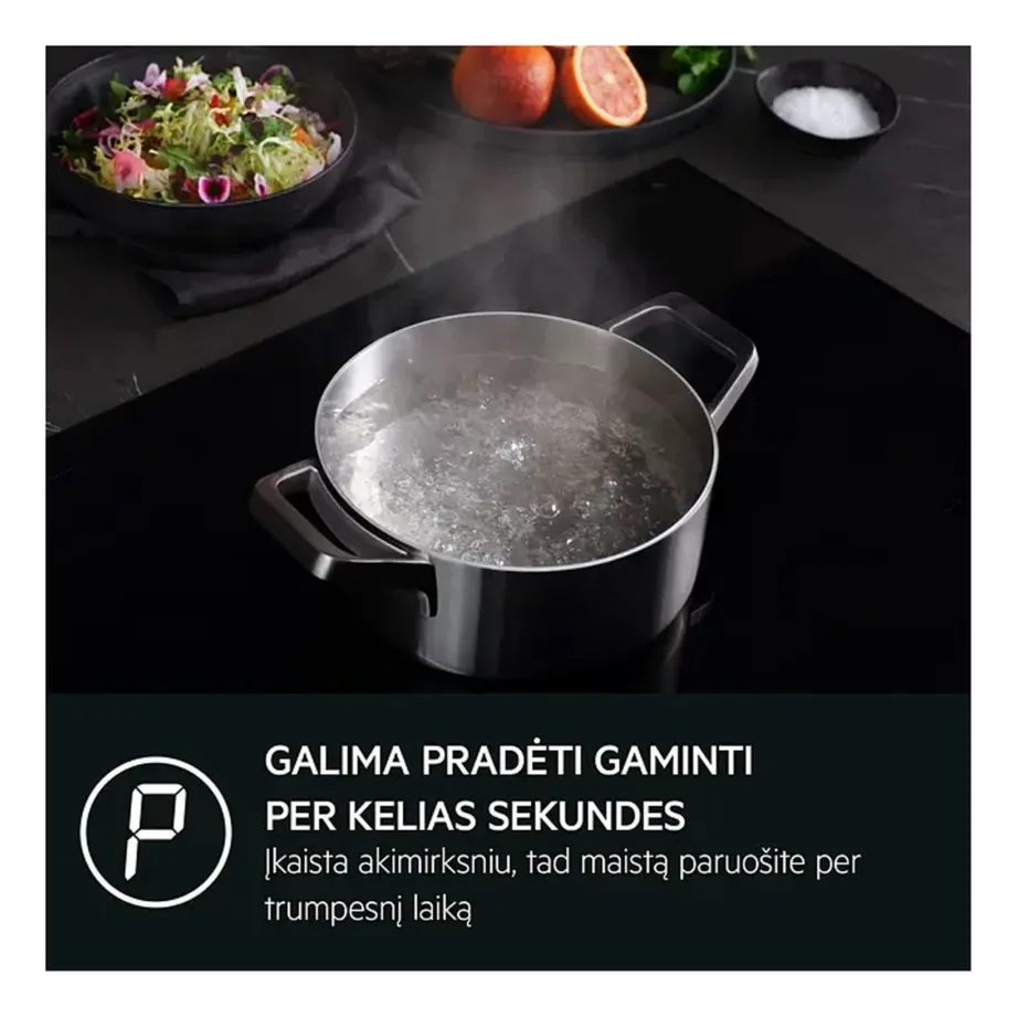 60 cm induktsioonpliidiplaat 2xBridge-funktsiooniga AEG TO64IM00FB, 4 keeduala, puutetundlik liugjuhtimine, PowerBoost, taimer, laste lukk, raamita, must, 7200 W – 5