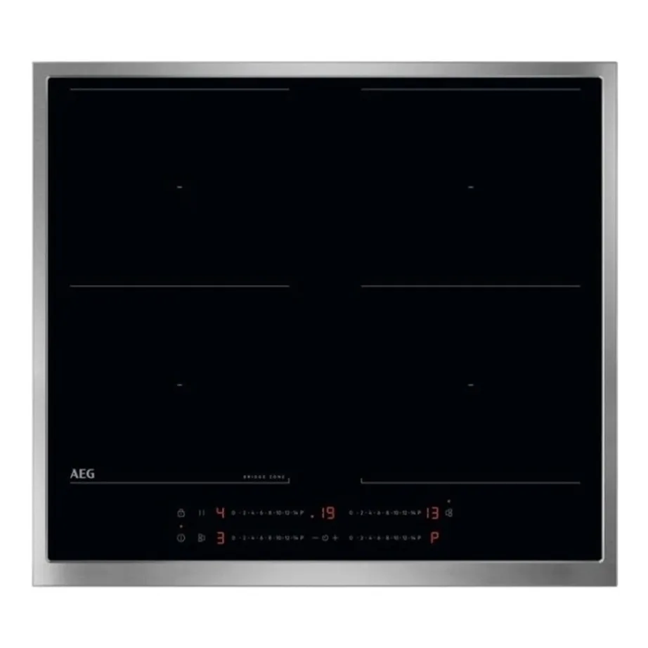 60 cm induktsioonpliidiplaat 4 tsooniga ja DoubleBridge AEG TO64IM00XB, puutetundlik liugjuhtimine, raamiga, must, 7200 W, pealtpaigaldus