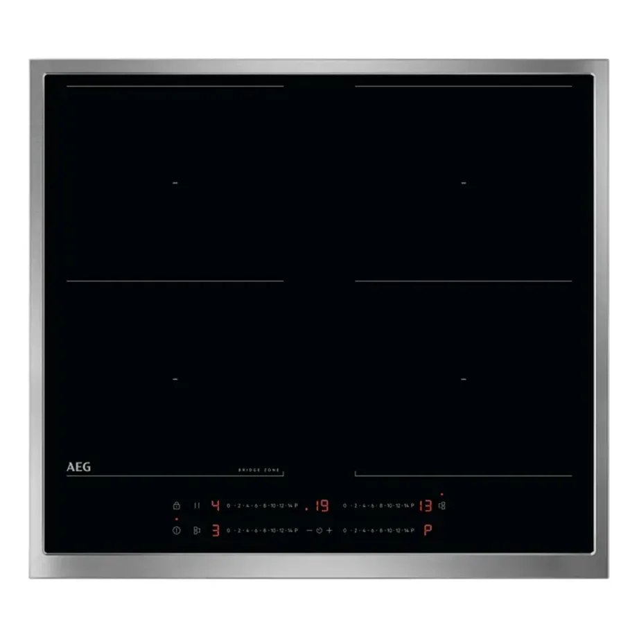 60 cm induktsioonpliidiplaat 4 tsooniga ja DoubleBridge AEG TO64IM00XB, puutetundlik liugjuhtimine, raamiga, must, 7200 W, pealtpaigaldus – 4
