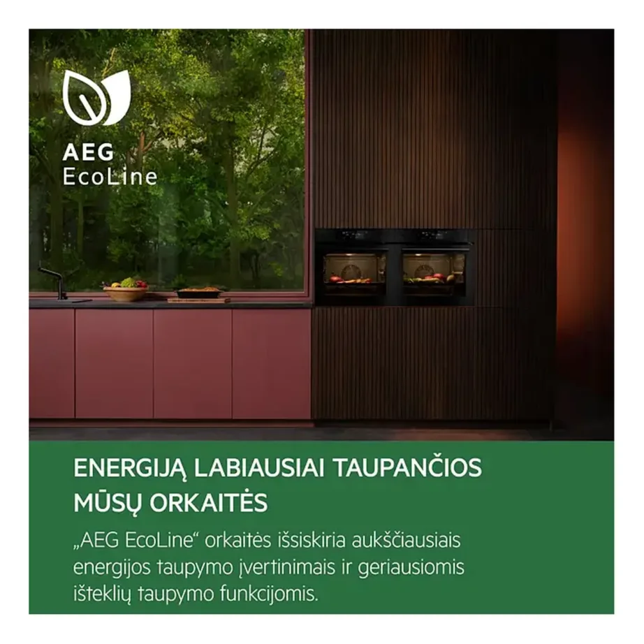 Integreeritav täisauru ahi sous-vide ja Wi-Fi-ga AEG TP9SB831AB, 9000 ProAssist SteamPro, 70 l, A++, 60 cm, must klaasesipaneel, puutetundlik ekraan, lihatermomeeter, teleskoopsiinid – 15