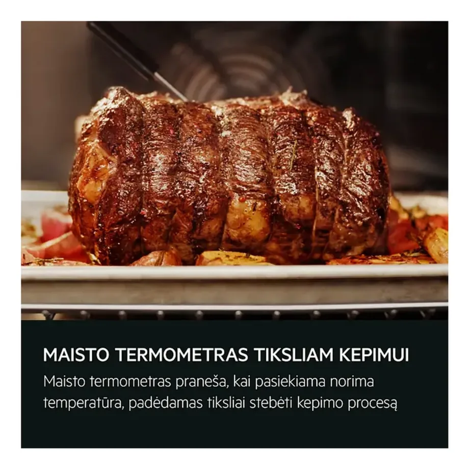 Integreeritav täisauru ahi sous-vide ja Wi-Fi-ga AEG TP9SB831AB, 9000 ProAssist SteamPro, 70 l, A++, 60 cm, must klaasesipaneel, puutetundlik ekraan, lihatermomeeter, teleskoopsiinid – 9