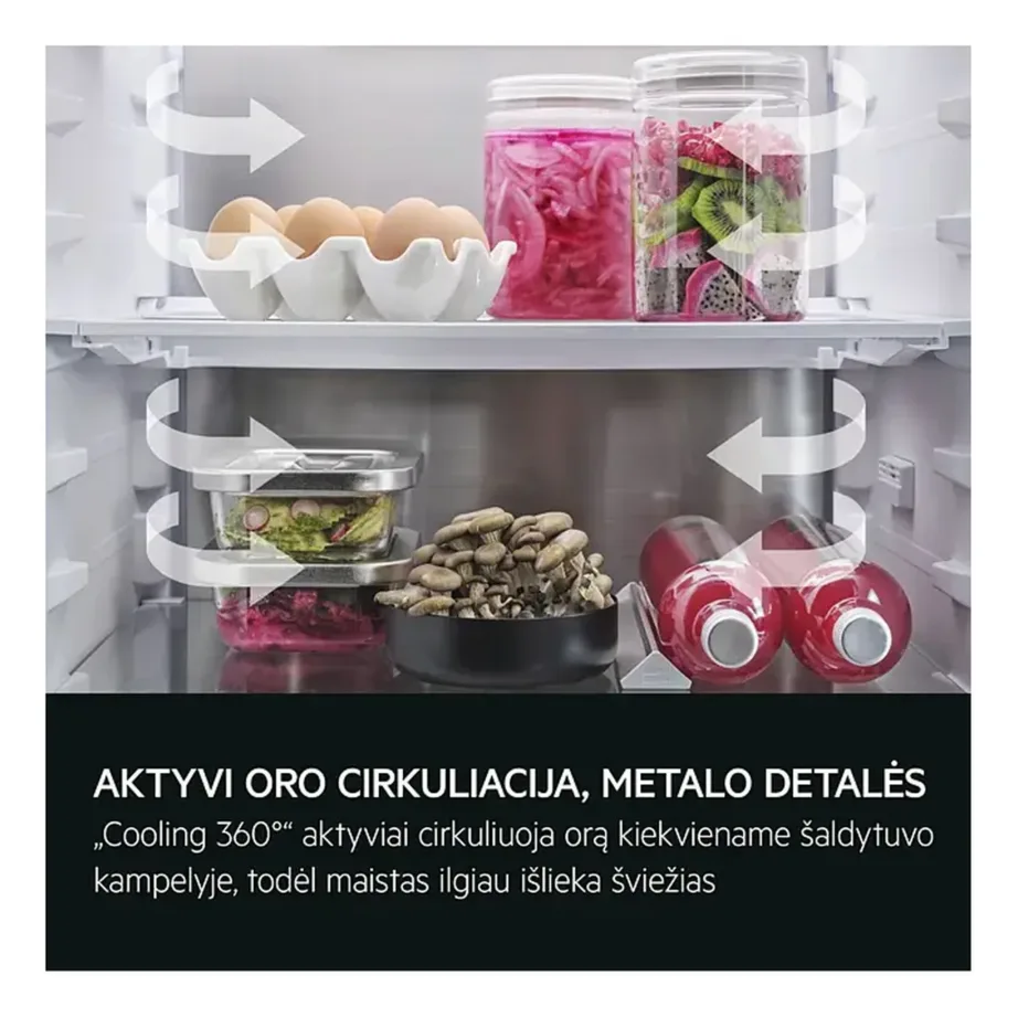 Integreeritav külmik-sügavkülmik NoFrost C klass AEG TSC8M191CS, 190 cm, 60 cm, 207+62 L, inverterkompressor, 35 dB, liughinged, valge – 9