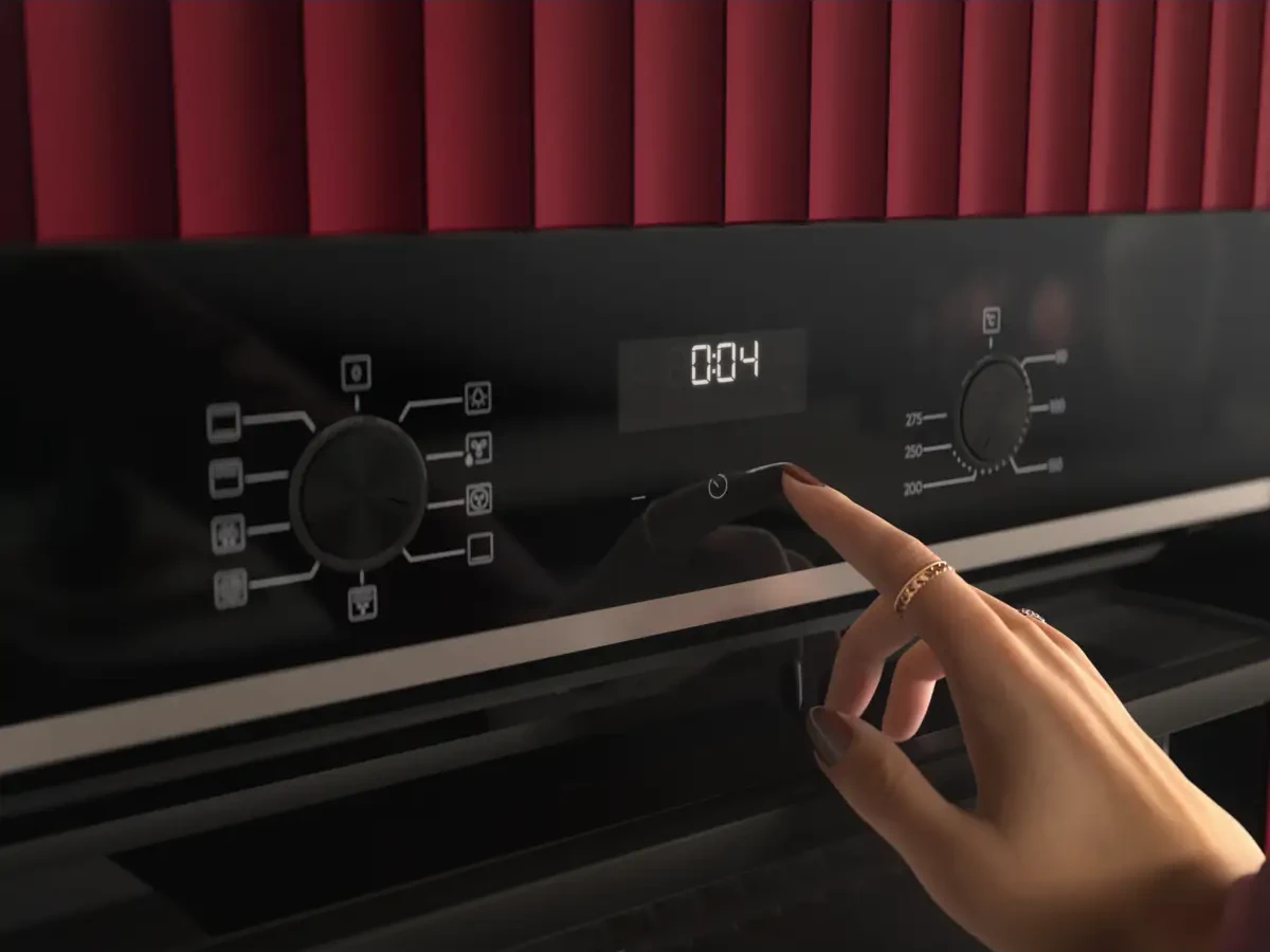 Taimeriga ekraan AEG integreeritaval ahjul