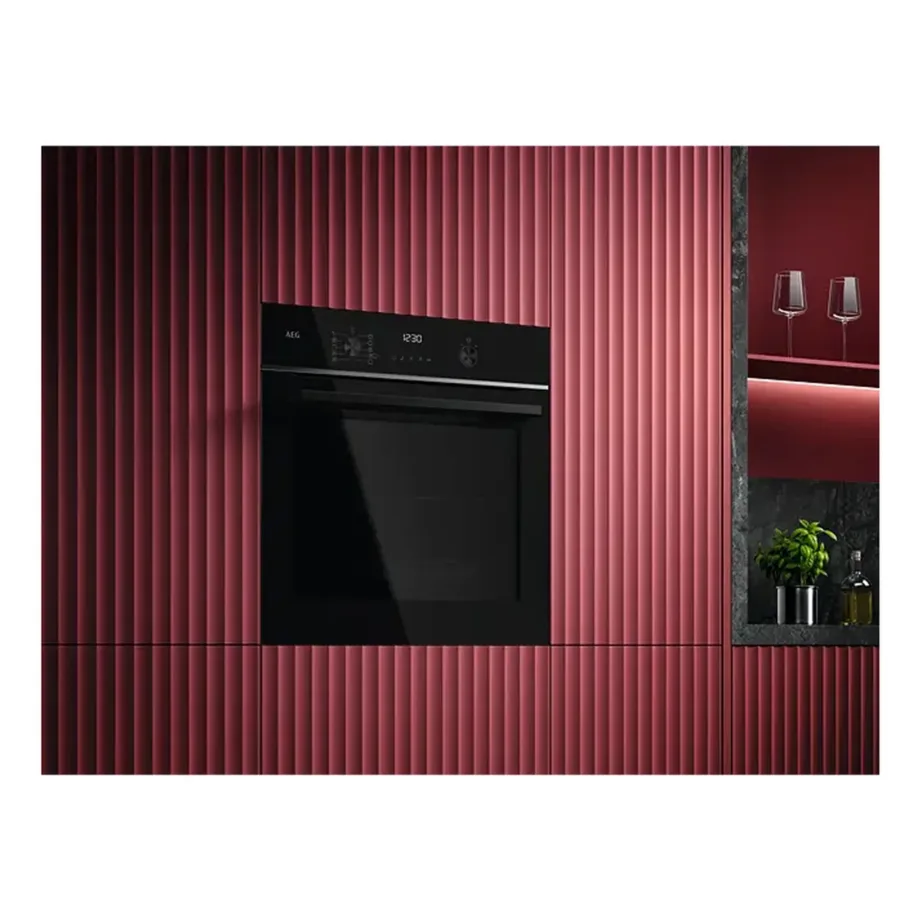 Pyrolüütilise puhastusega integreeritav ahi Wi‑Fi-ga AEG TU5PB431SB, 72 l, A++, 60 cm, SurroundCook, 9 küpsetusfunktsiooni, 45 automaatprogrammi, konvektsioon, roostevaba/must klaasesipaneel – 2