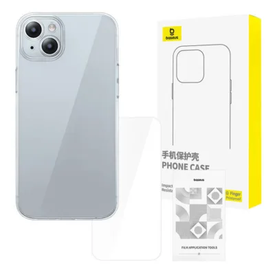 Läbipaistev kaitseümbris karastatud klaasiga iPhone 15-le Baseus P60115400201-00, TPU ja Schott klaas, 1,2 m