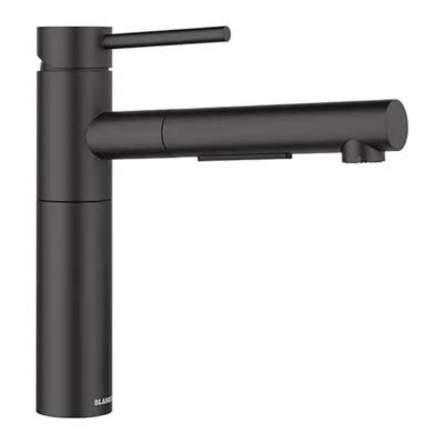 Väljatõmmatava dušiga köögisegisti BLANCO ALTA-S II, matt must, roostevaba teras, väljatõmmatav voolik, kahe režiimiga