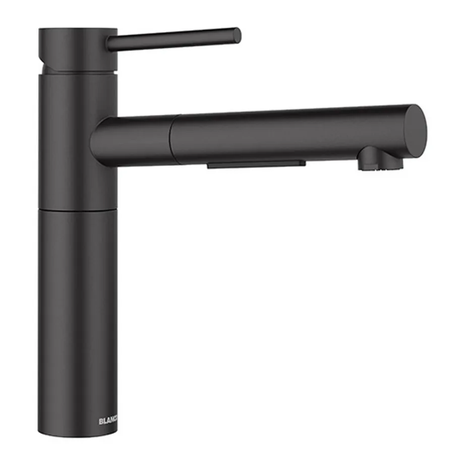 Väljatõmmatava dušiga köögisegisti BLANCO ALTA-S II, matt must, roostevaba teras, väljatõmmatav voolik, kahe režiimiga pihusti