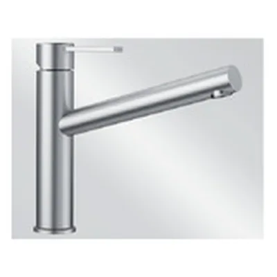 Ühe hoovaga köögisegisti harjatud roostevabast terasest BLANCO AMBIS, fikseeritud tila, surveveesüsteemile