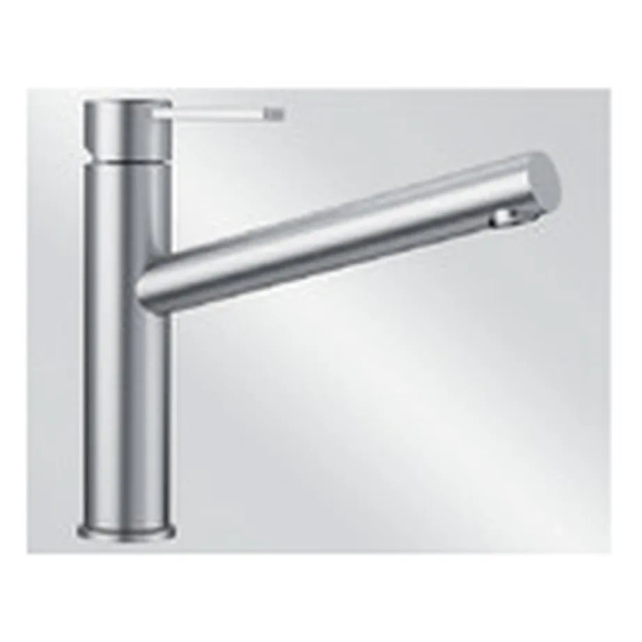 Ühe hoovaga köögisegisti harjatud roostevabast terasest BLANCO AMBIS, fikseeritud tila, surveveesüsteemile