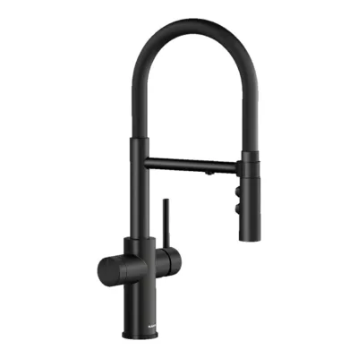 Filtriveega köögisegisti väljatõmmatava dušiga BLANCO CATRIS-S Flexo Black matt (Filter), painduv voolik,