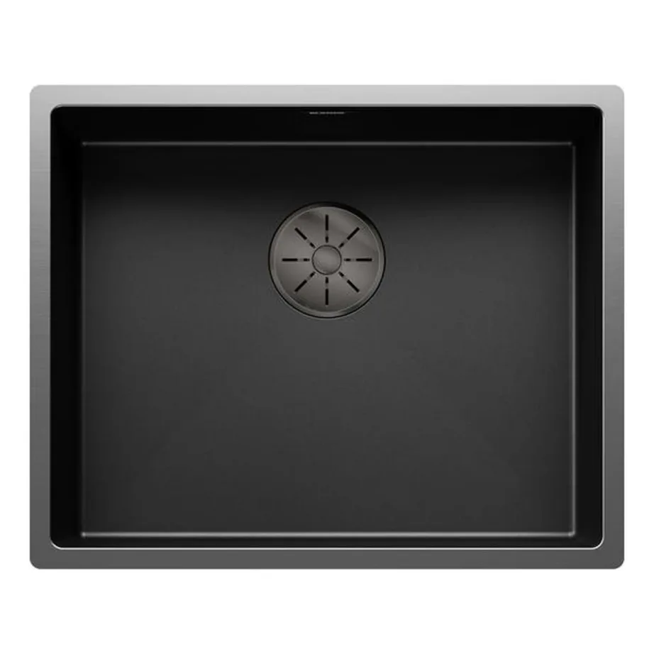 Alapaigaldatav ühekausiline köögivalamu BLANCO CLARON 500-U DarkSteel Edition InFino, roostevaba teras, tume viimistlus, 60 cm aluskapile