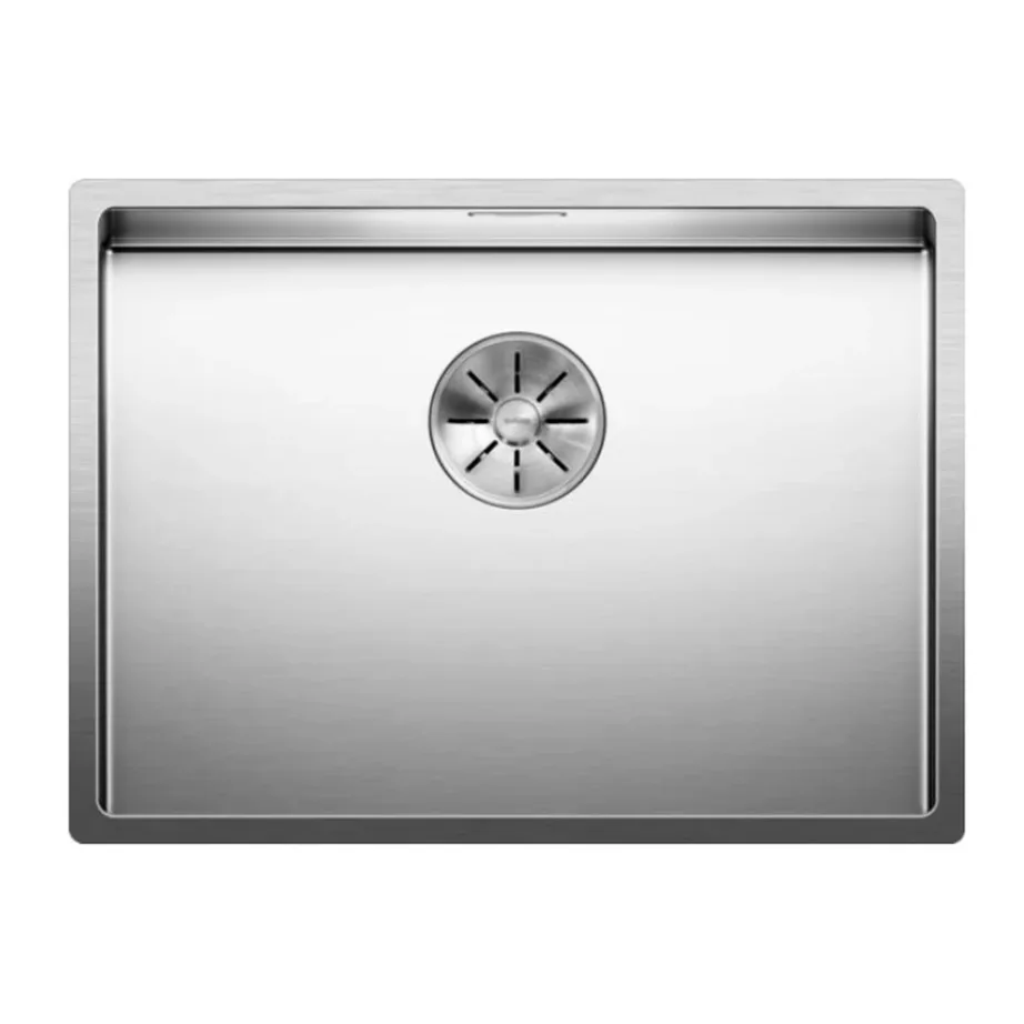 Roostevabast terasest allapoolne köögivalamu satiinviimistlusega BLANCO CLARON 550-U InFino O.AF, 1-kausiline, 60 cm kapile