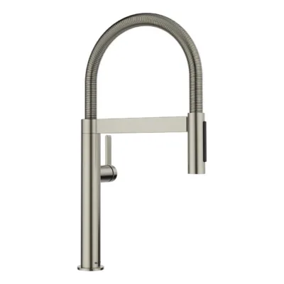 Poolprofessionaalne kõrgsurve köögisegisti väljatõmmatava dušiga BLANCO CULINA-S II Mini, PVD UltraResist roostevaba