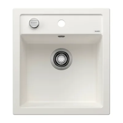 Silgranit köögivalamu 45 cm kapile BLANCO DALAGO 45, 1-kausiga, PuraDur pind, pealt- ja altpaigaldus, valge