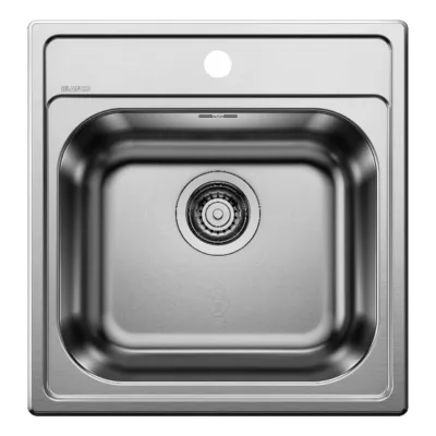 Roostevabast terasest köögivalamu 45 cm kapile BLANCO DANA 45, pealtpaigaldatav, 1-kausiga, naturaalne pinnaviimistlus