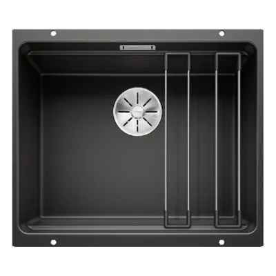 Silgranit köögivalamu 60 cm aluskapile BLANCO ETAGON 500-U, aluspaigaldatav, 1-kausiga, PuraDur pind, must, InFino