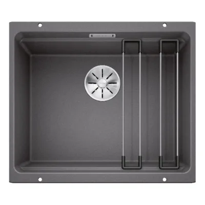 Uputatav Silgranit köögivalamu astanguga BLANCO ETAGON 500-U, 1-kausiline, InFino äravool, PuraDur pind, rock grey, 60
