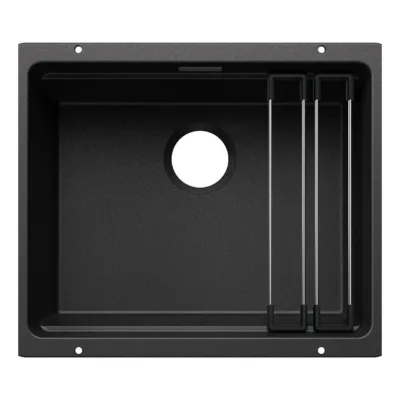 Silgranit allpaigaldatav köögivalamu ühe kausiga BLANCO Etagon 500-U, antratsiit, 60 cm kapile, ETAGON liugsiinidega