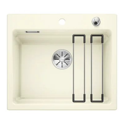 Pealtpaigaldatav keraamiline köögivalamu 60 cm kapile BLANCO ETAGON 6 Ceramic Magnolia glossy InFino M.AF, 1-kausiline,