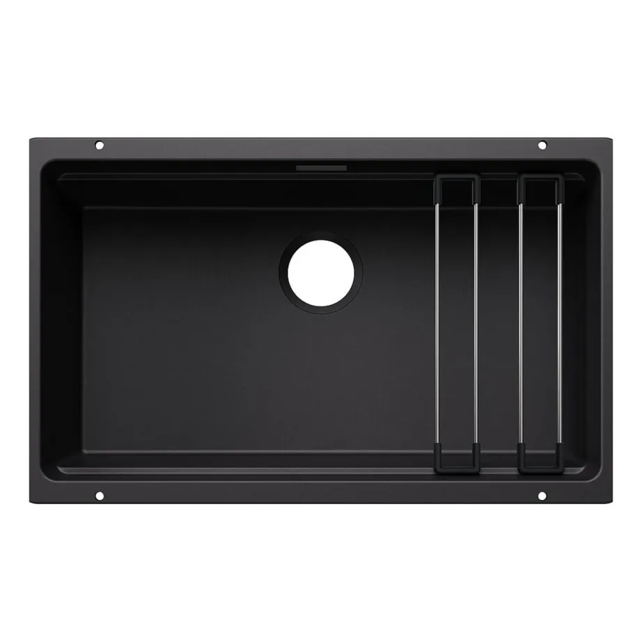 Allapaigaldatav üheavaline köögivalamu BLANCO ETAGON 700-U, SILGRANIT, must, 80 cm kapile
