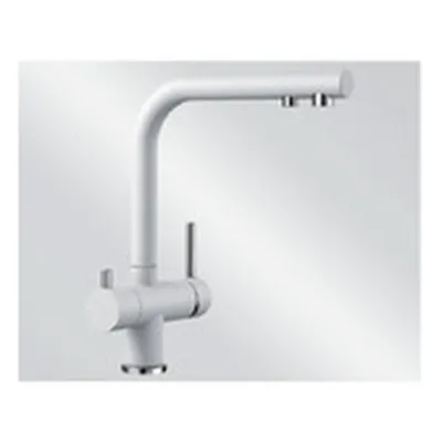 3-in-1 köögisegisti filtreeritud joogiveega BLANCO FONTAS II White HD, kahe kangiga, eraldi veekanal joogiveele,