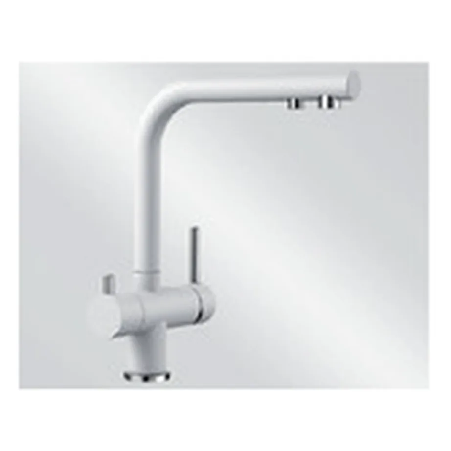 3-in-1 köögisegisti filtreeritud joogiveega BLANCO FONTAS II White HD, kahe kangiga, eraldi veekanal joogiveele, pöörlev tila, valge SILGRANIT™