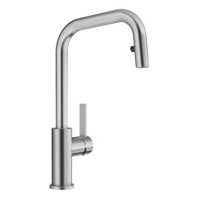 Väljatõmmatava otsikuga köögisegisti BLANCO JANDORA-S, täisroostevaba, harjatud pind, kõrgsurve, pööratav tila,