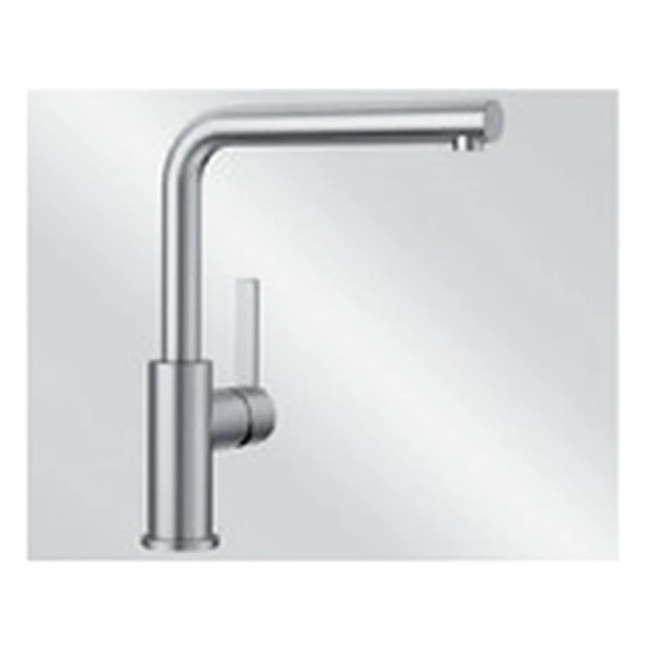 Roostevabast terasest köögisegisti kõrge kaarega BLANCO LANORA, harjatud viimistlus, ühe kangiga, 360° pööratav jooksutoru