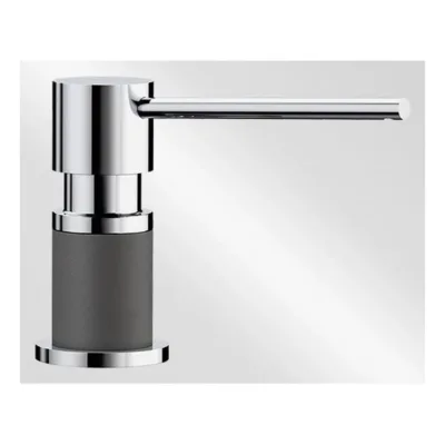 Valamu sisseehitatav seebidosaator BLANCO LATO Rock grey/chrome, 300 ml, metallkorpus, sobib u 35 mm avaga valamule või