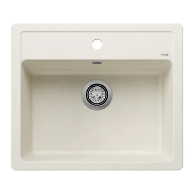 Ühe kausiga köögivalamu BLANCO LEGRA 6, SILGRANIT, Soft white, pealt paigaldatav, 60 cm kapile