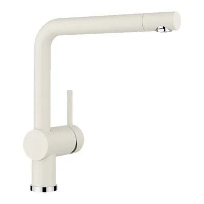 Köögivalamu ühehoovaga segisti BLANCO LINUS Soft white HD, kõrgsurve, Silgranit korpus ja pind, Soft white