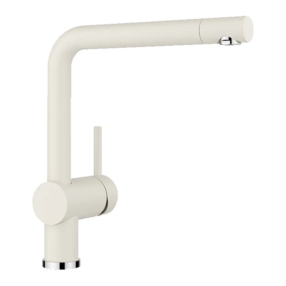 Köögivalamu ühehoovaga segisti BLANCO LINUS Soft white HD, kõrgsurve, Silgranit korpus ja pind, Soft white