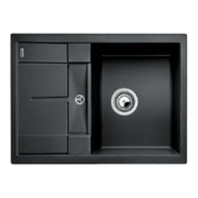 Silgranit köögivalamu nõreosaga BLANCO METRA 45 S Compact, PuraDur, antratsiit, 45 cm kapile, pealt- ja altpaigaldus,