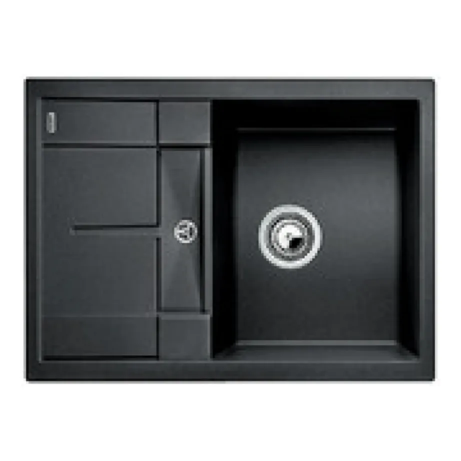 Silgranit köögivalamu nõreosaga BLANCO METRA 45 S Compact, PuraDur, antratsiit, 45 cm kapile, pealt- ja altpaigaldus, 1-kausiline