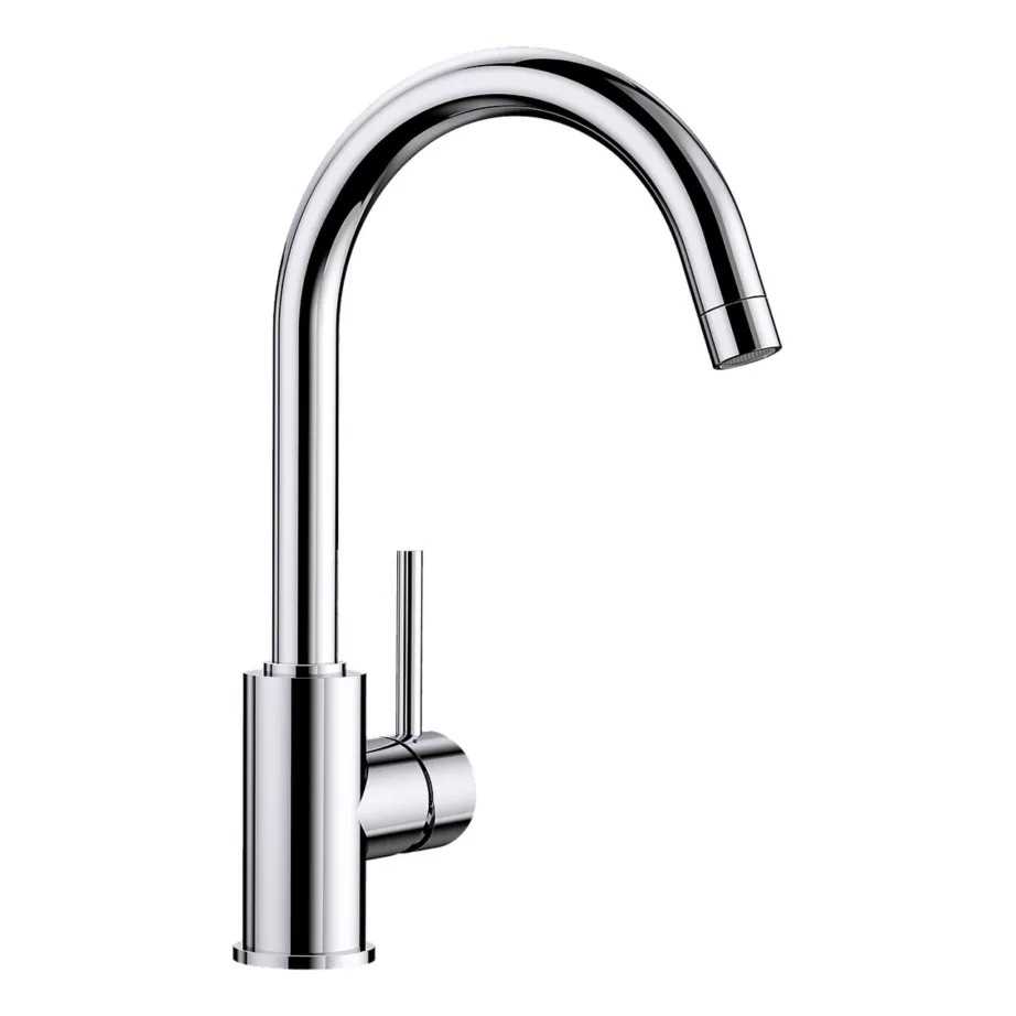 Köögisegisti kroomviimistlusega BLANCO MIDA chrom HD, kõrgsurve mudel, galvaniseeritud pind, ilma väljatõmmatava duši ja filtrita