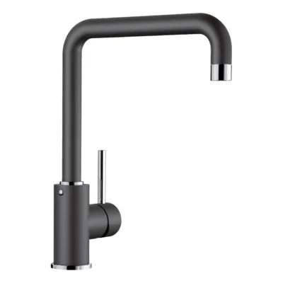 Ühehoovaga köögisegisti Silgranit antratsiit viimistlusega BLANCO MILI, kõrge 360° pöörlev tila, metallkorpus, sobib