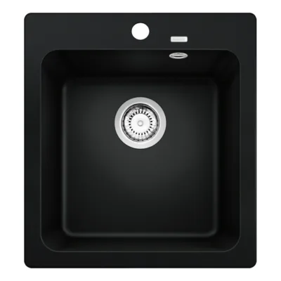 Silgranit komposiit köögivalamu 45 cm aluskappi BLANCO NAYA 45, must, 1-kausiline, pealt- ja alapaigaldus