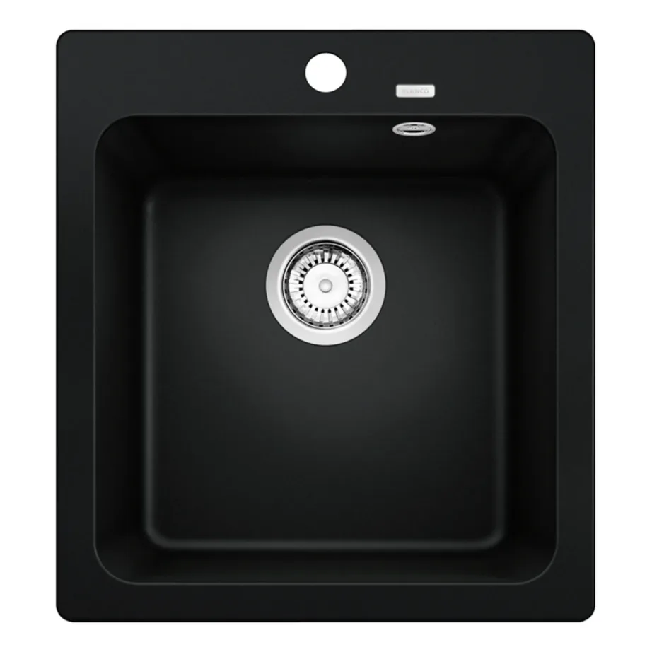 Silgranit komposiit köögivalamu 45 cm aluskappi BLANCO NAYA 45, must, 1-kausiline, pealt- ja alapaigaldus