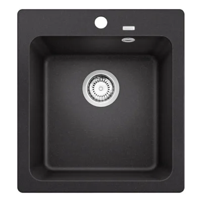 Silgranit köögivalamu BLANCO NAYA 45, antratsiit, ühe kausiga, pealt- või altpaigaldus, 45 cm aluskapile