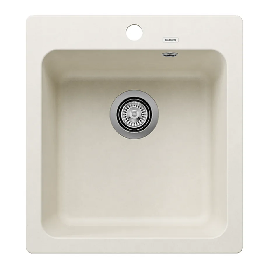 Silgranit köögivalamu 45 cm kapile BLANCO NAYA 45, Soft white, 1-kausiline, pealt- ja altpaigaldus, PuraDur pind