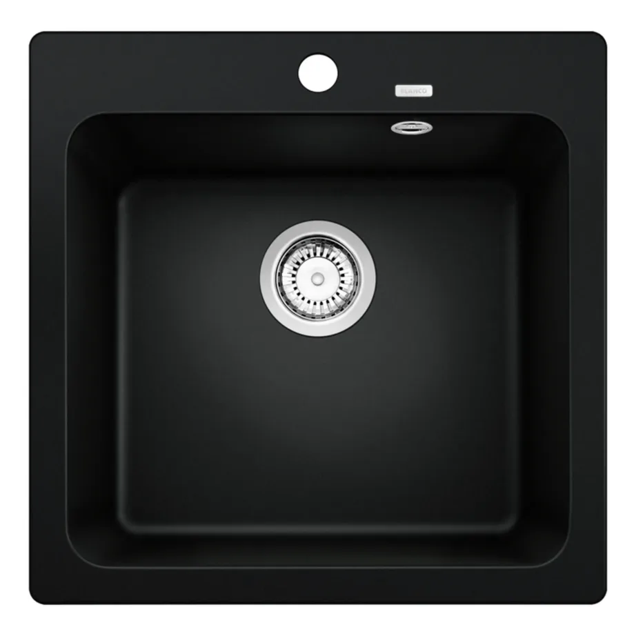 Silgranit köögivalamu BLANCO NAYA 5, ükskausiga, must, 50 cm kapile, pealt- või altpaigaldus