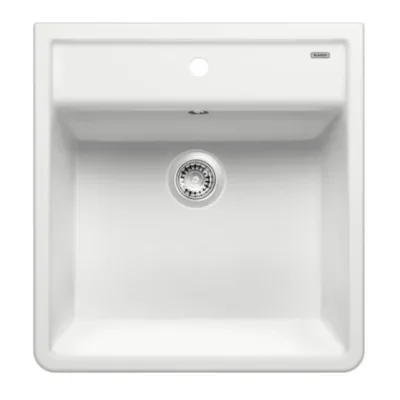 Farmhouse keraamiline köögivalamu BLANCO PANOR 60, 1-kausiline, 60 cm kapile, crystal white läikiv