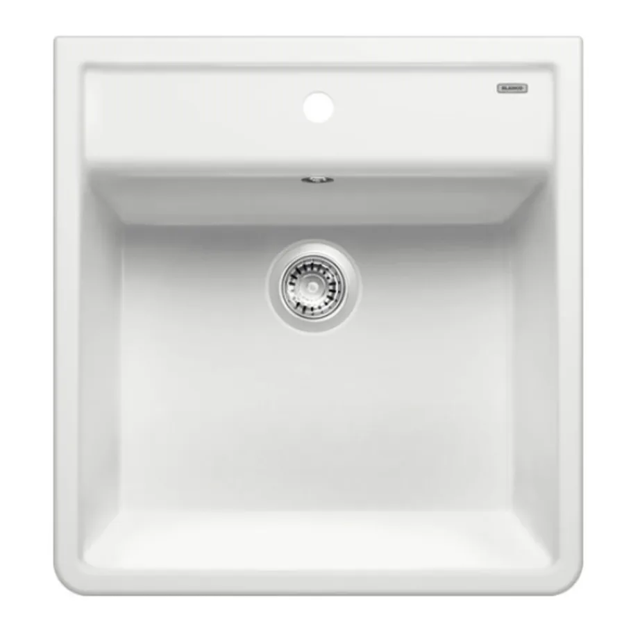 Farmhouse keraamiline köögivalamu BLANCO PANOR 60, 1-kausiline, 60 cm kapile, crystal white läikiv