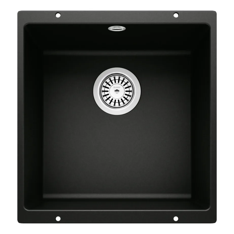 Allamonteeritav köögivalamu 1-kausiga BLANCO Rotan 400-U, Silgranit, must, vähemalt 50 cm aluskapile