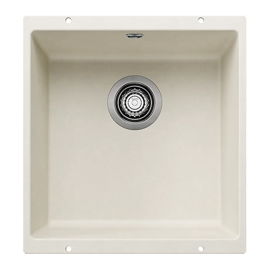 Allapoolne köögivalamu Silgranitist BLANCO Rotan 400-U, 1-kausiline, 50 cm kapile, Soft white, PuraDur pind