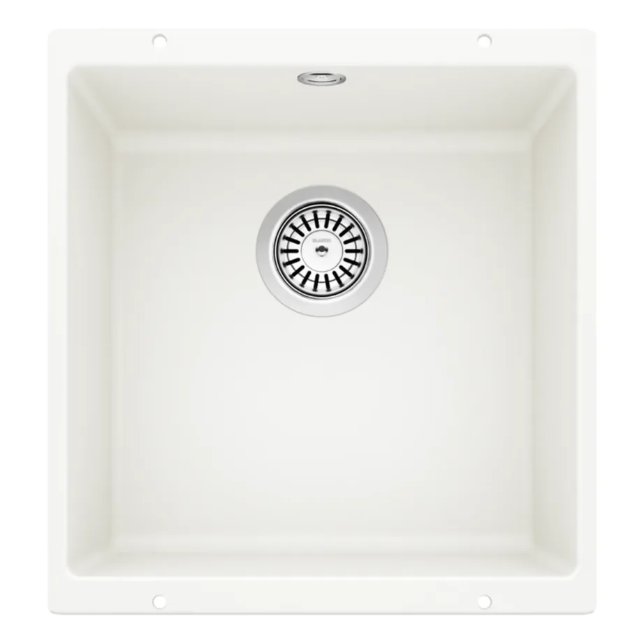 Allamonteeritav ühekausiline köögivalamu BLANCO Rotan 400-U, Silgranit, valge, 50 cm kapile
