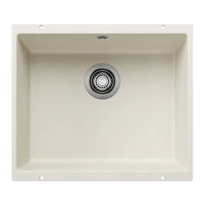 Alapealne Silgranit köögivalamu 1 kausiga BLANCO Rotan 500-U, Soft white, PuraDur pind, 60 cm alumisele kapile