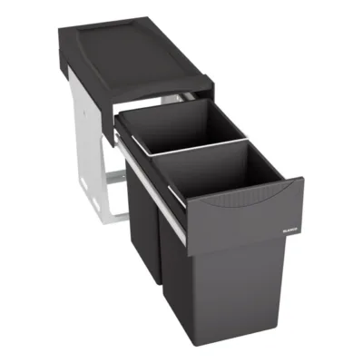 Jäätmete sorteerimissüsteem alumisse köögikappi BLANCO SELECT BOTTON II 30/2, 30 cm kapp, 2x15 L ämbrid, põrandale