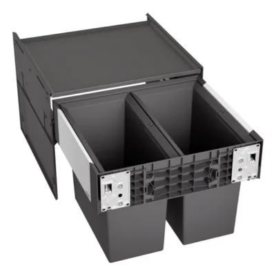 Prügisorteerimise süsteem 2x19 L 50 cm kapile BLANCO SELECT II 50/2, alumine valamukapp, väljatõmmatava esipaneeliga