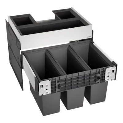 Väljatõmmatav prügikastide sorteerimissüsteem 60 cm kapile BLANCO SELECT II 60/3 Orga, 3×15 L konteinerit, ülemine
